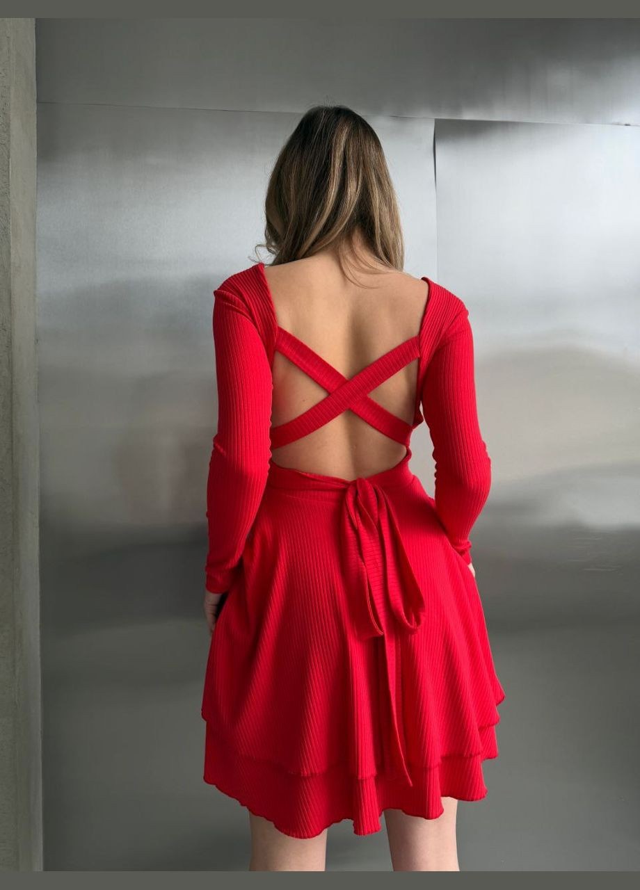 Червона святковий сукня з відкритою спиною No Brand
