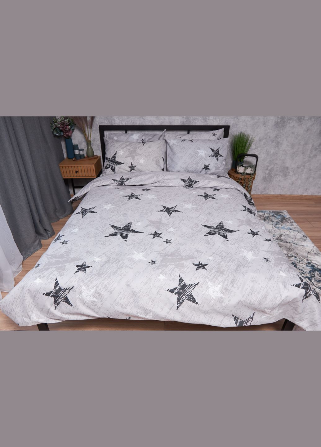 Комплект постельного белья Микросатин Premium «» евро 200х220 наволочки 2х70х70 (MS-820002380) Moon&Star starlight (286762391)