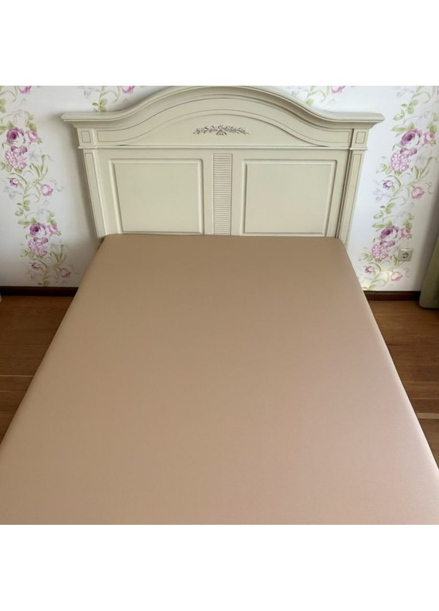 Простынь на резинке 180х200 темно-бежевая Велюр VP1 Colorful Home (362671262)