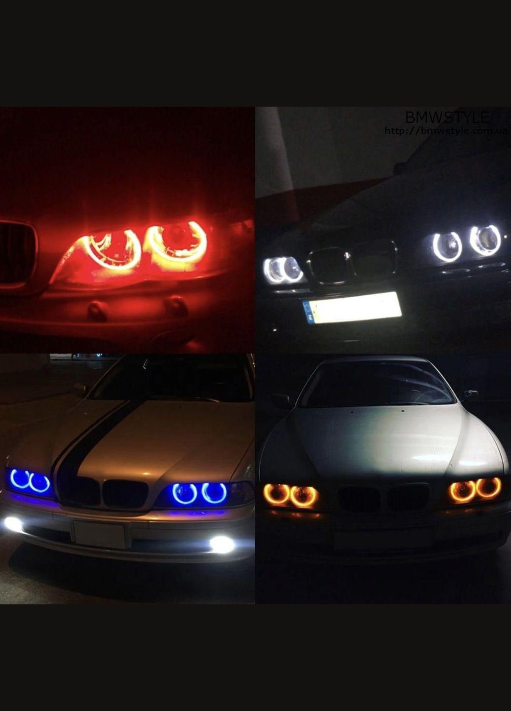 Led marker синій (2шт) 5W E39 E53 E60 E63 E65 E83 E87 ангельські глазки BMW (338257597)