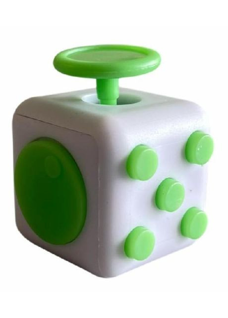 Фіджет куб / Fidget Cube / Антистрес кубик для дітей і дорослих — сенсорна фіджет-іграшка 6-в-1 біло-зелений No Brand (367621874)