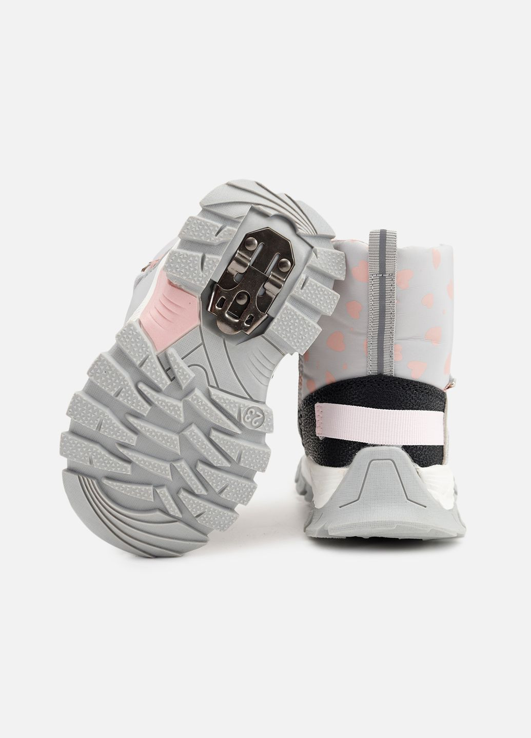 Серые зимние дутики с системой антигололед для девочки цвет серый цб-00259965 Yuki