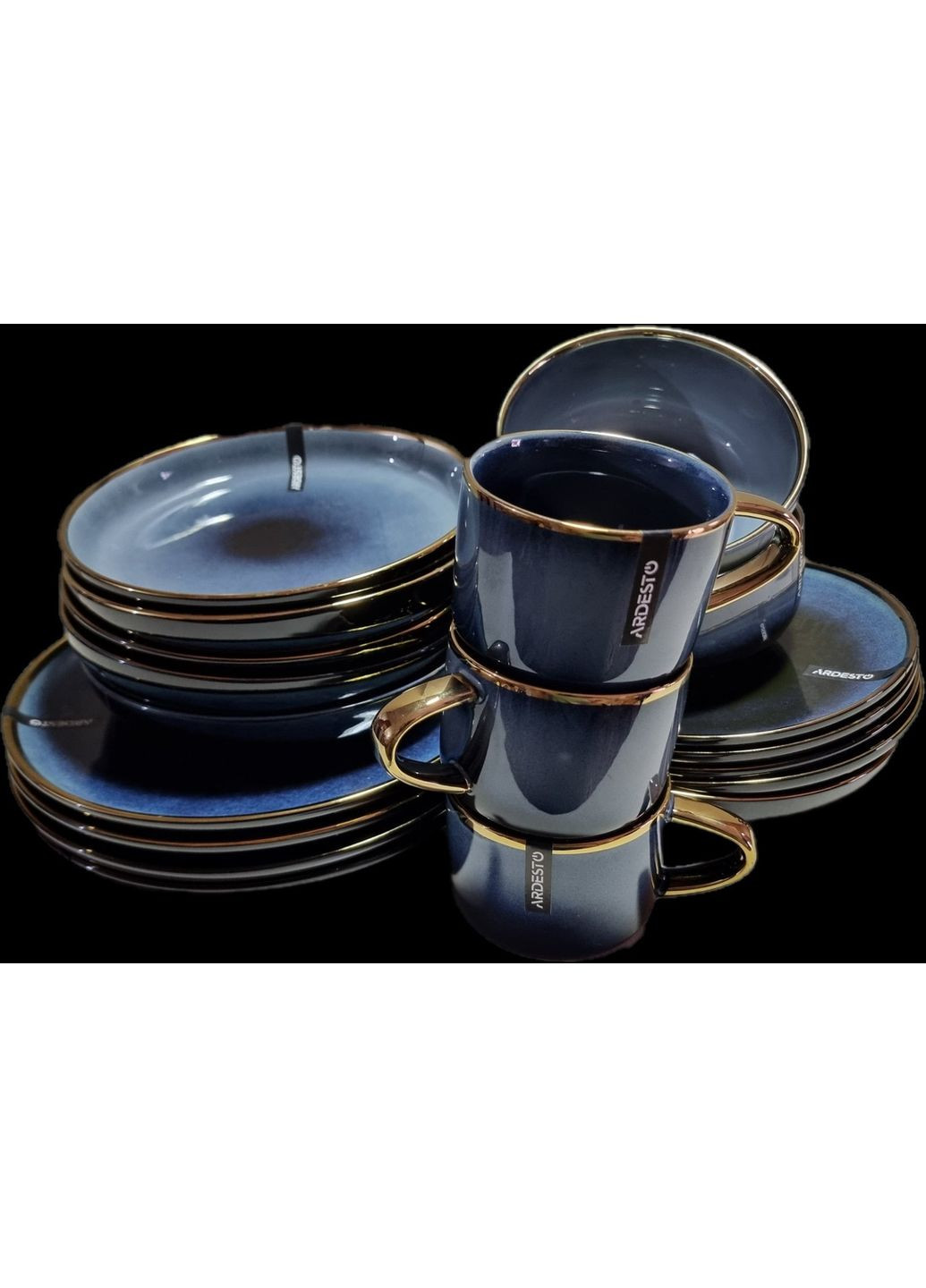 Сервиз Andria 30 предметов сине-серый на 6 персон Ardesto (370590286)