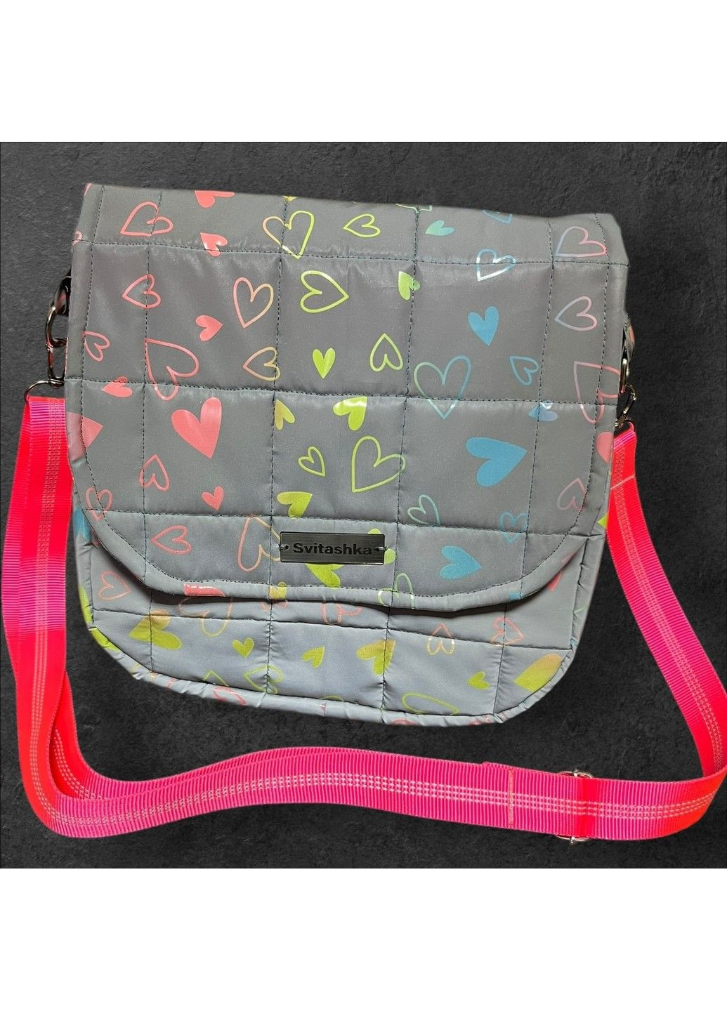 Світловідбиваюча сумка крос-боді "Неонове Серце" Svitashka з довгим ремінцем No Brand (335051207)