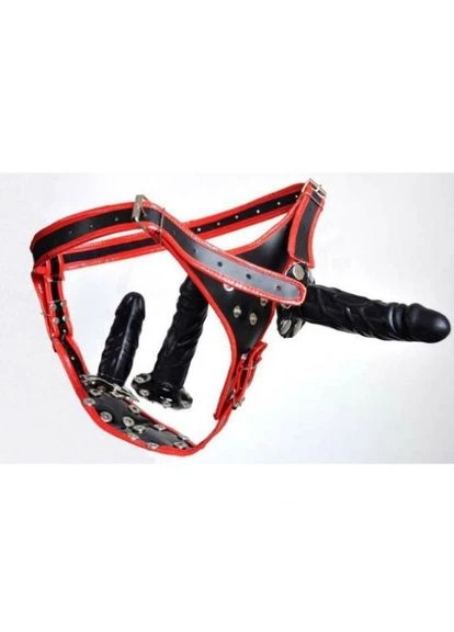 Страпон с тремя фаллоимитаторами Bdsm4u (317205005)