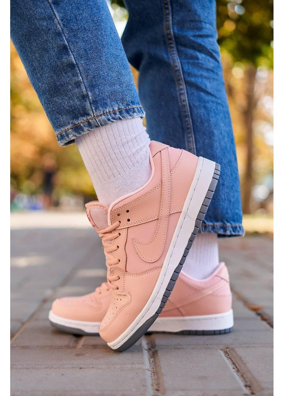 Рожеві Осінні кросівки чоловічі nike sb dunk pink white найк сб данк No Brand