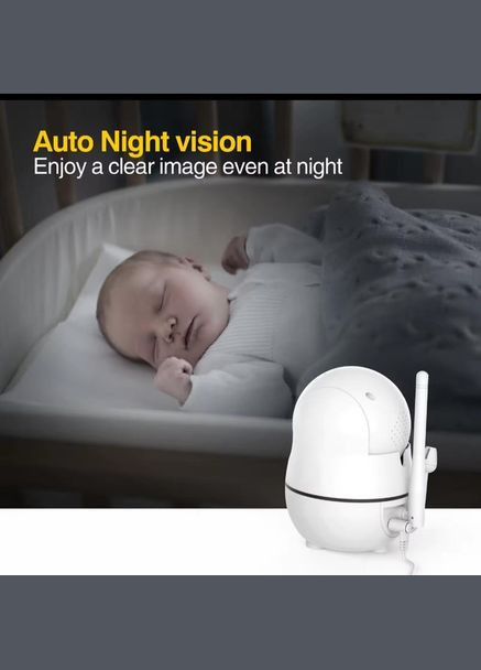 Рідіоняня Baby Monitor з 7-дюймовим ЖК-монітором/акумулятор 4000 mah/355 град/поворотна та вимірюванням температури () OnePro SM-70PTZ (318307614)