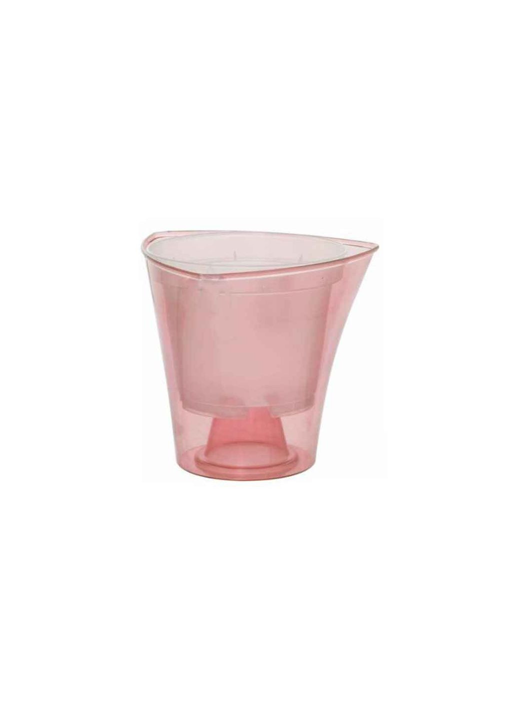 Кашпо зі вставкою 1,6л "Дельта" з горщиком 130мм, малиновий Еталон-С (357220824)