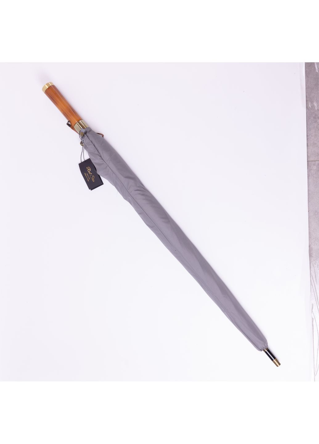 Серый зонт-трость складной полуавтомат 124 см, серый yiwu hp-23-6g (364685004)