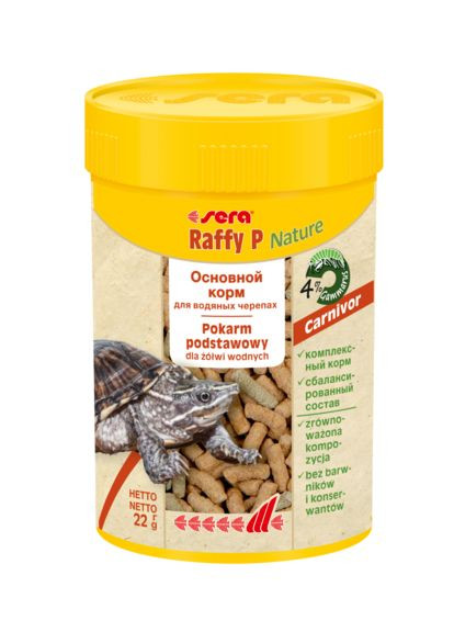 Гранулированный корм Raffy P Nature для плотоядных водяных черепах 100 мл 22 гр Sera (290707353)