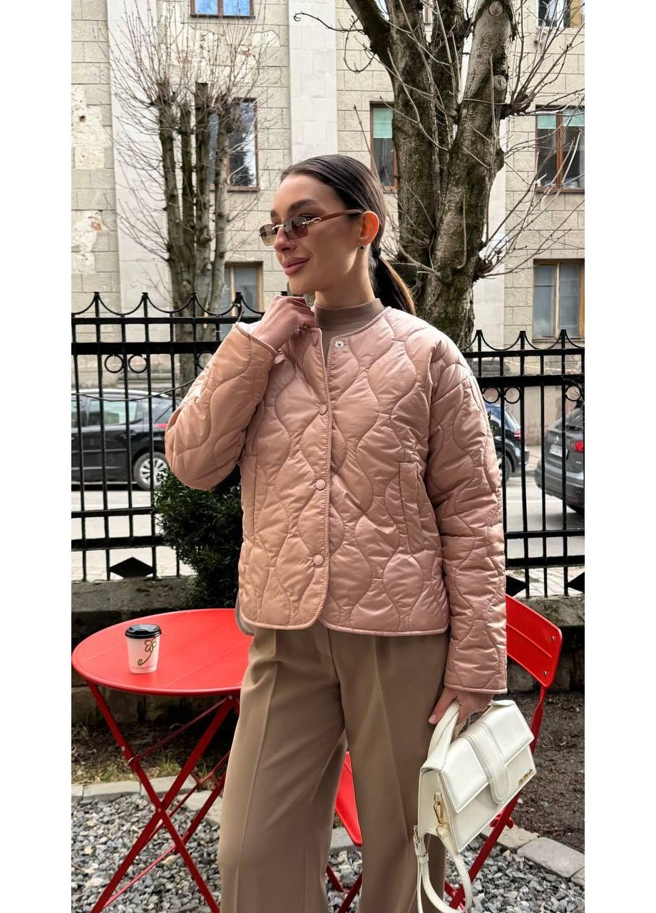 Куртка женская стеганная Zara style свободного кроя на кнопках плащевка демисезон No Brand Maka 508 (352168109)