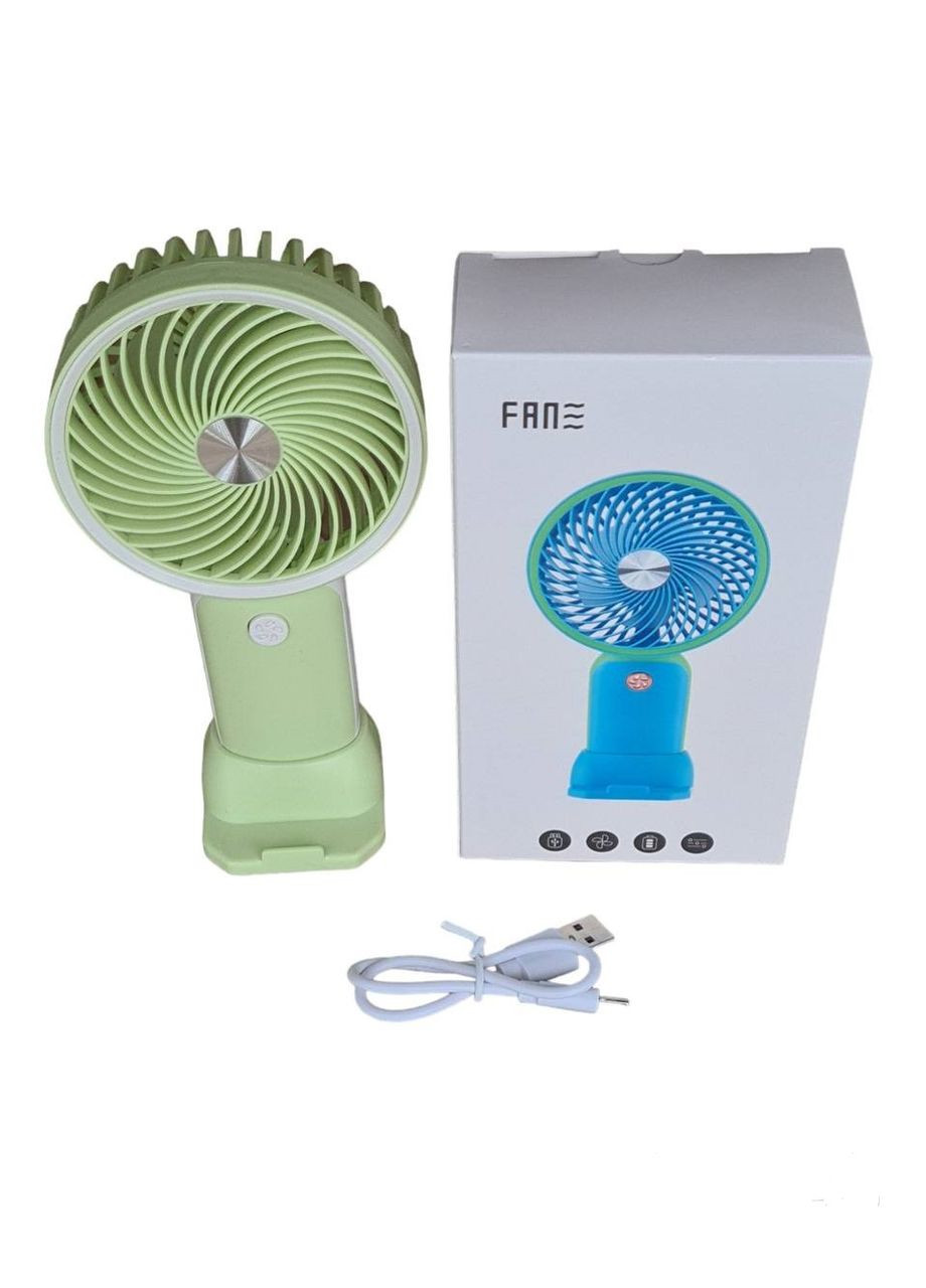 Портативный ручной мощный аккумуляторный мини вентилятор Fan HX с USB зарядкой Зеленый Led (299768666)