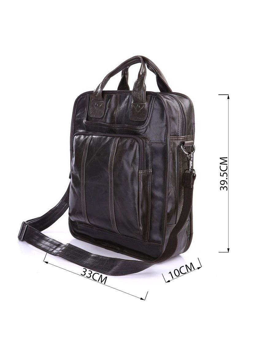 Мужская кожаная сумка трансформер для документов винтажная вертикальная серого цвета (sku_14068) No Brand (328922603)