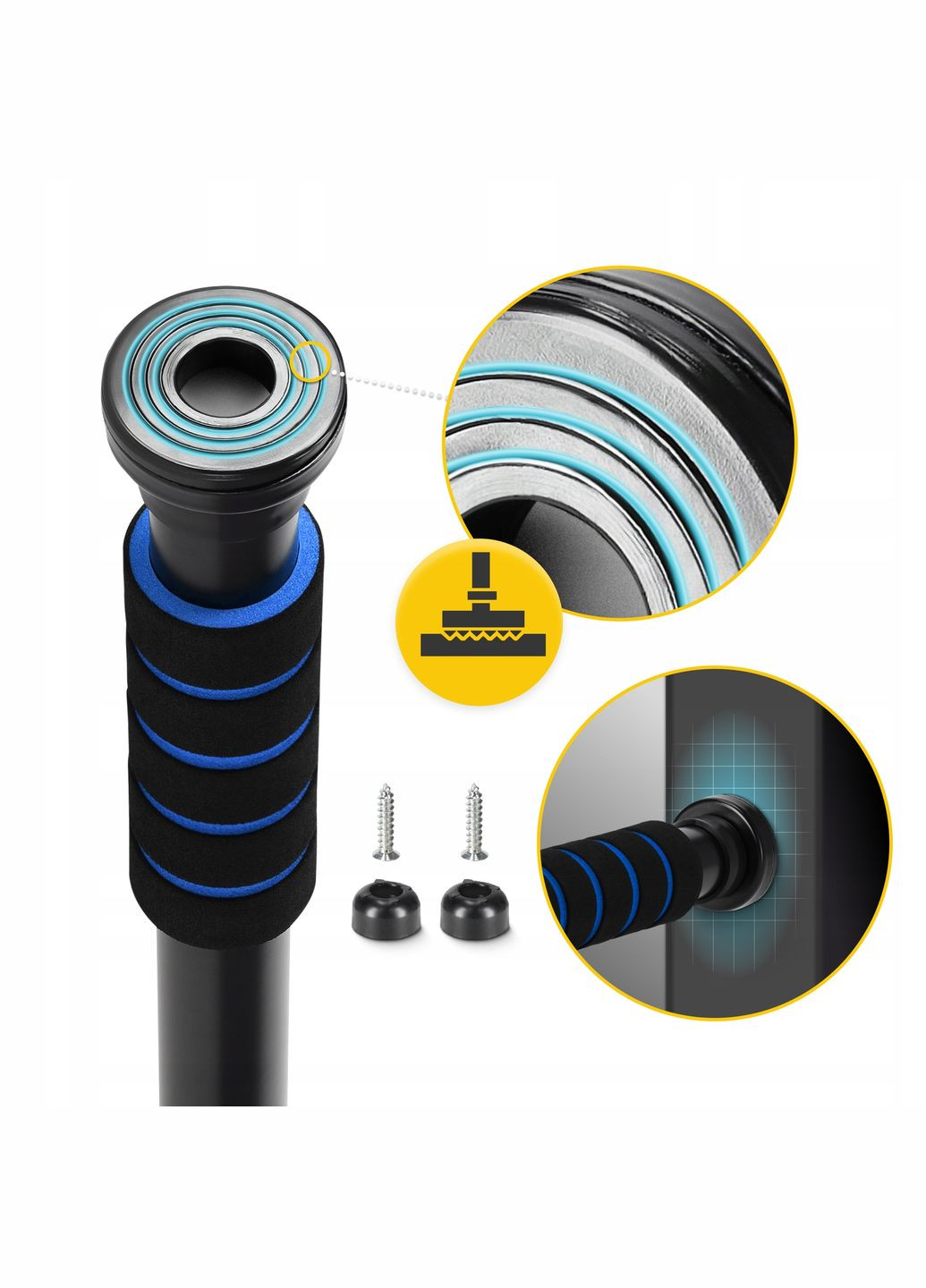 Турник раздвижной Basic 61.5-100 см Black/Blue (P-5905973402705) 4FIZJO (315070815)