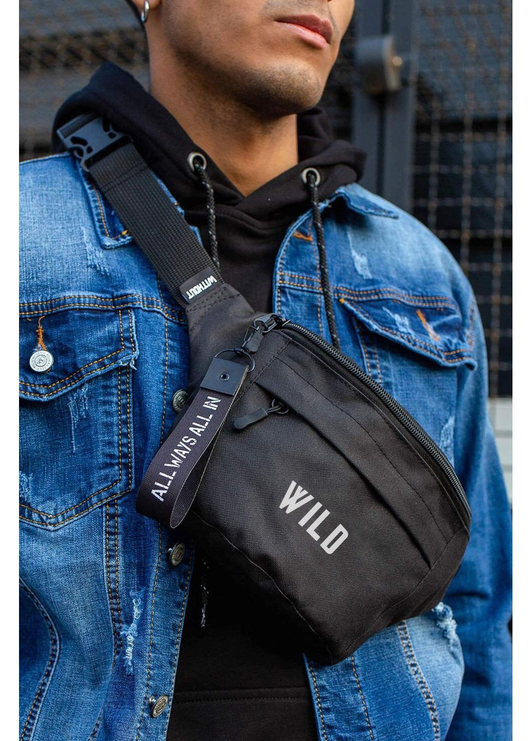 Чоловіча Сумка Бананка Барсетка Через Плече З Принтом Wild Without (350908742)