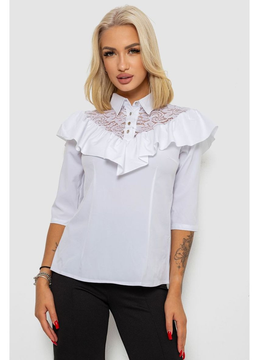 Белая блуза классическая 230r84-1, Ager