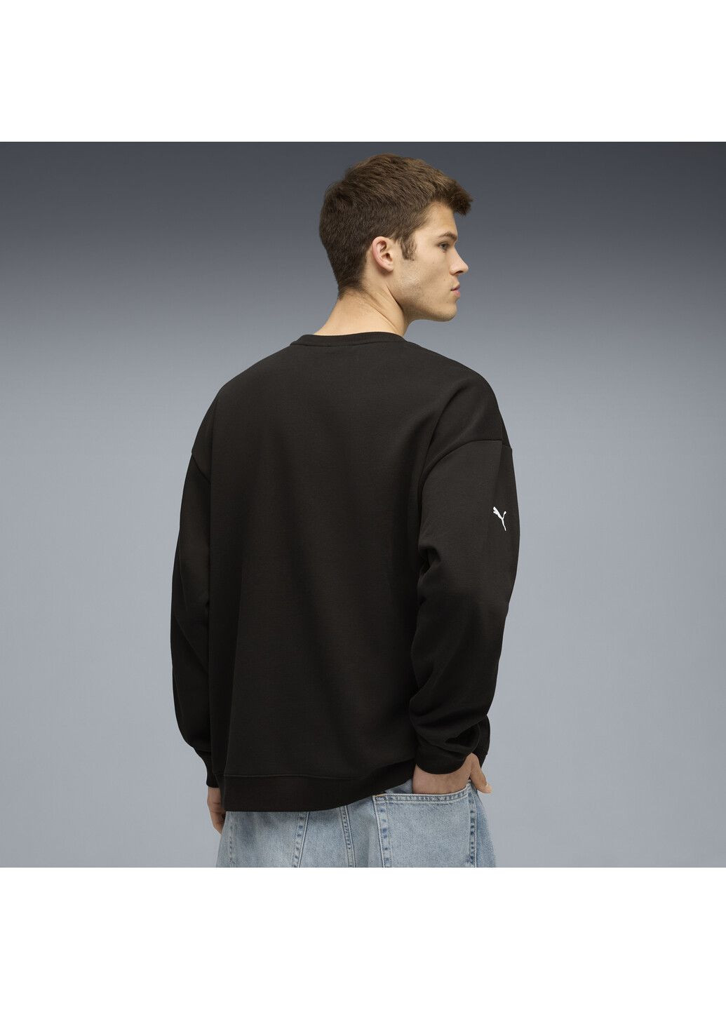 Черный свитшот bmw m motorsport graphic crew neck sweat men Puma однотонный (369369644)