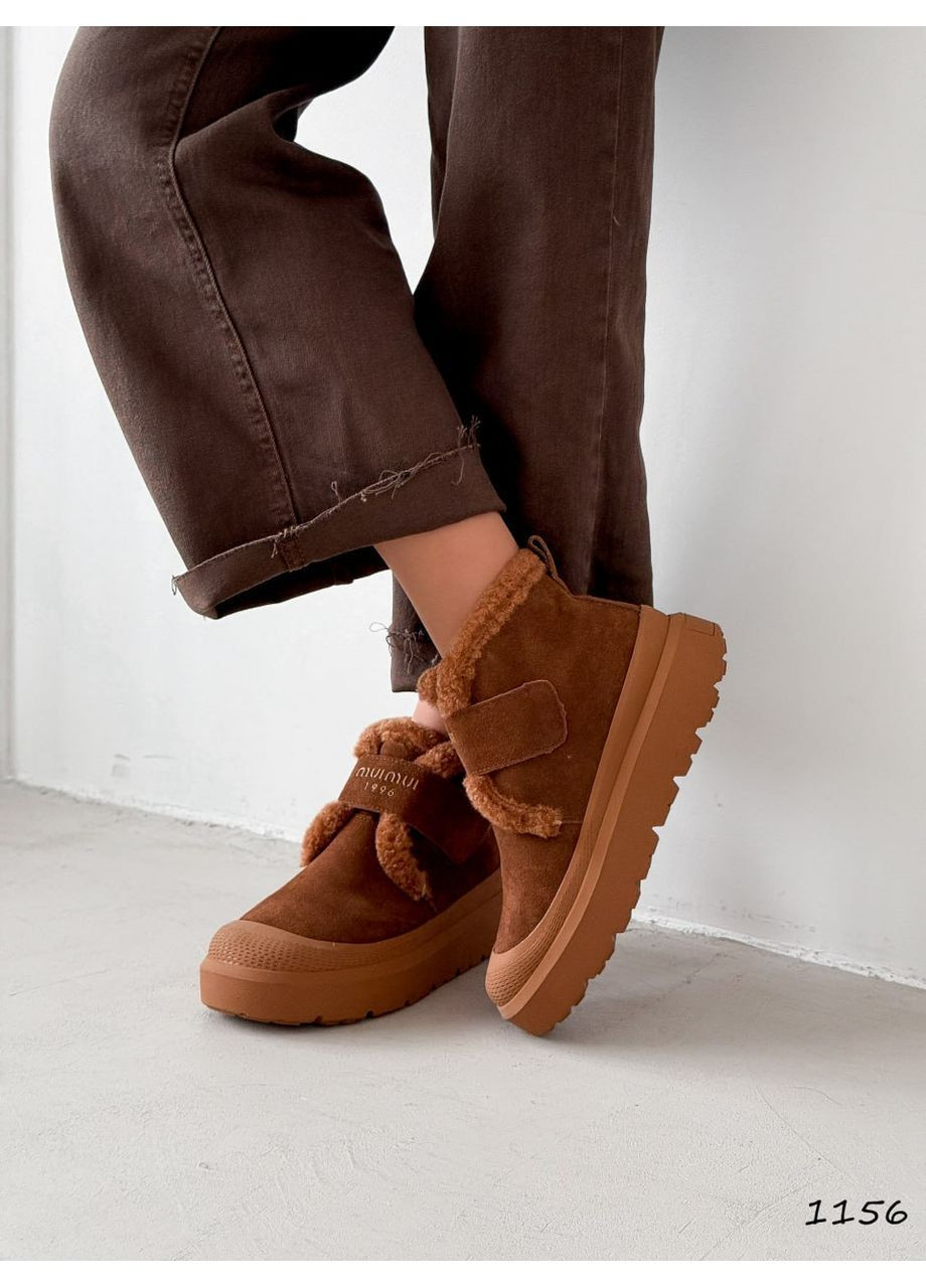 Зимние замшевые ботинки No Brand из натуральной замши