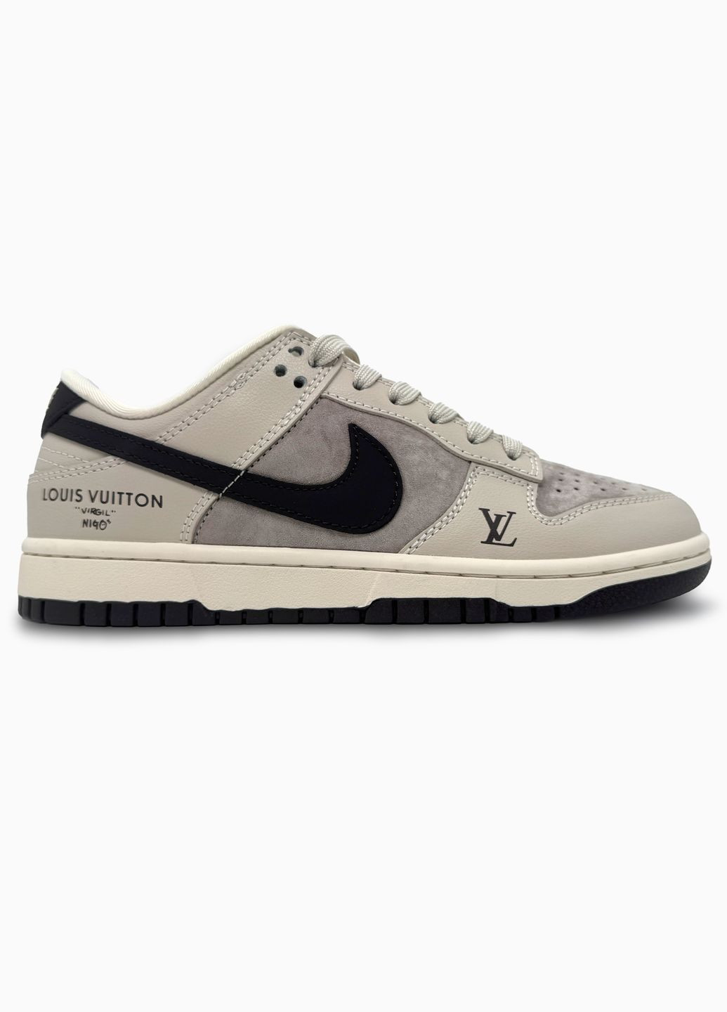 Кроссовки женские и мужские Nike SB Dunk Low x Louis Vuitton grey | Найк сб Данк низкие серые No Brand серые демисезоны (340402012)