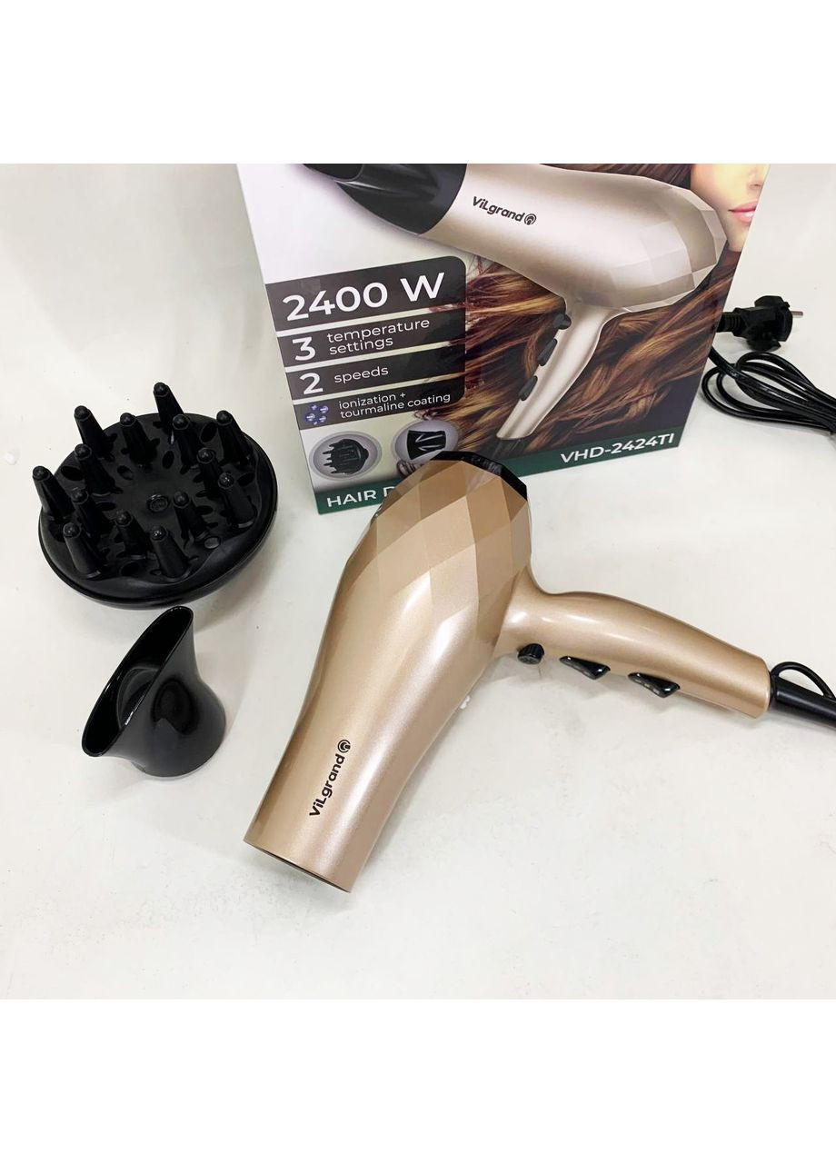 Фен VILGRAND VHD 2424TI. Цвет: бежевый No Brand (350936990)