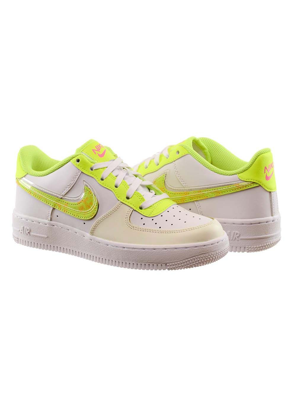 Салатові осінні дитячі кросівки air force 1 lv8 салатовий Nike