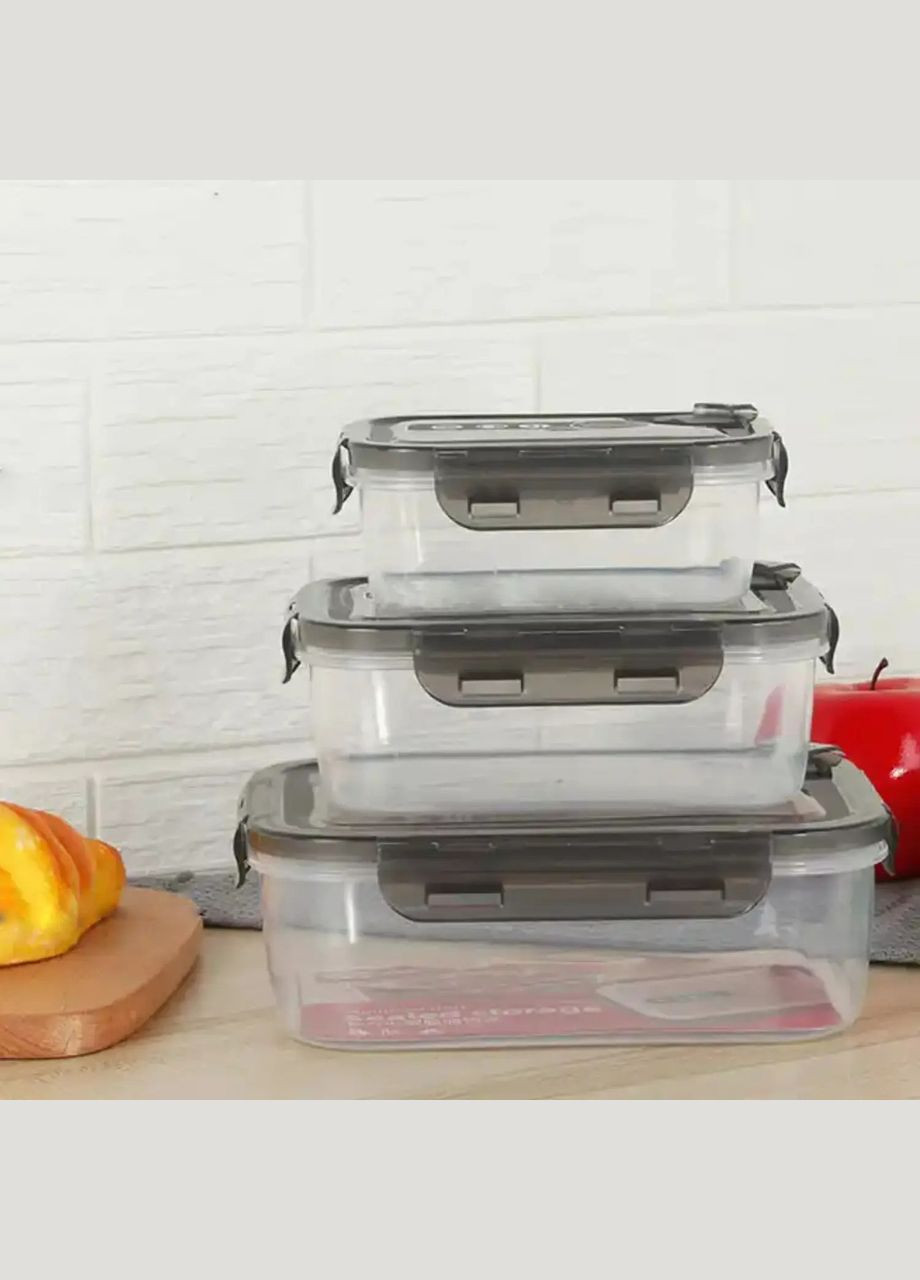 Харчові контейнери із силіконовою кришкою 3 шт. Supretto (302310529)