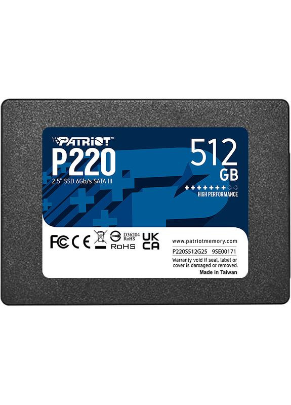 SSD накопичувач 2.5" SSD 512GB P220 SATA 3.0 (P220S512G25) Patriot (323001188)