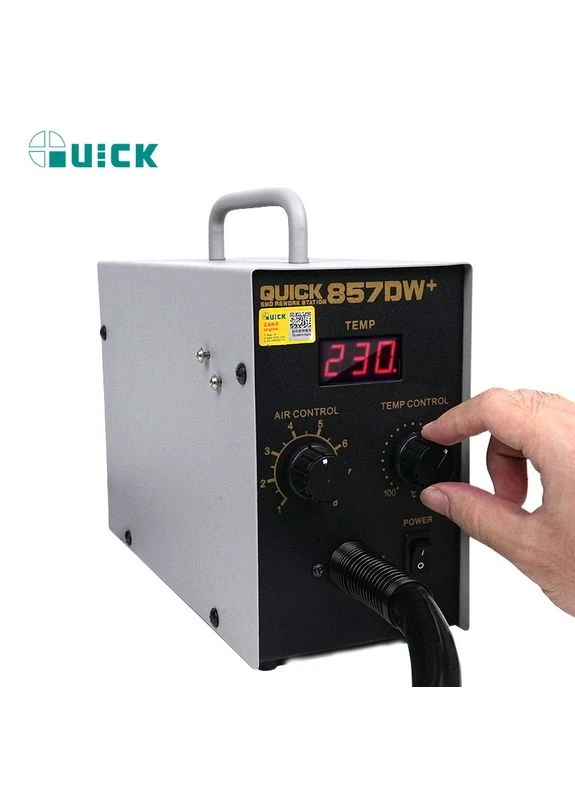 Термовоздушная паяльная станция 857DW+/фен/580 Вт/100-450°С/50 л/мин Quick (317204224)