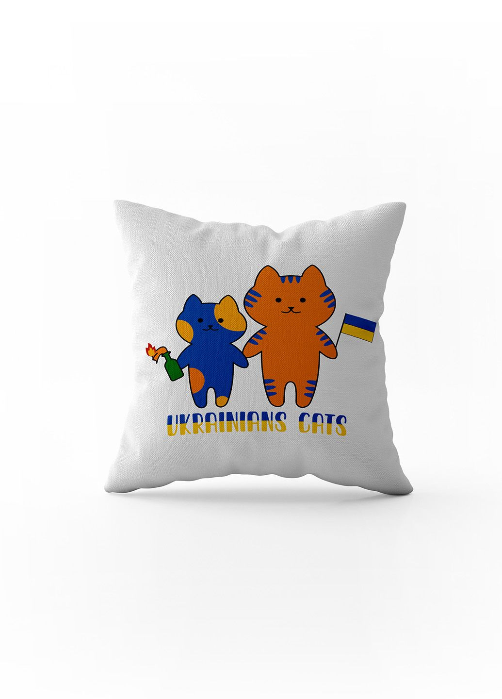 Декоративная подушка с принтом Ukrainians Cats 1шт 40х40см молочный (па_21) Firanka Prints (315319315)
