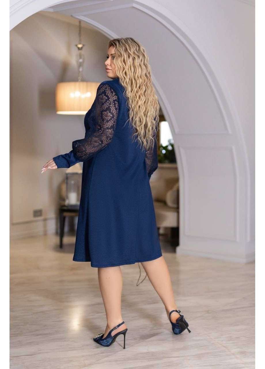 Синя святковий, кежуал жіноча сукня а-силует Style Point однотонна