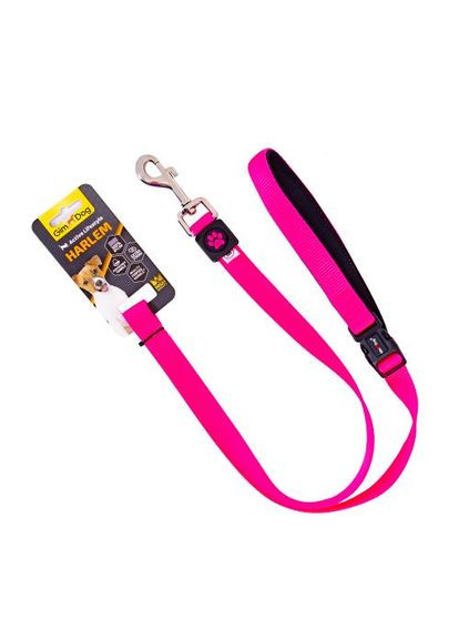 Повідець Harlem для собак, неопрен, рожевий, 2х120 см GimDog (364748668)