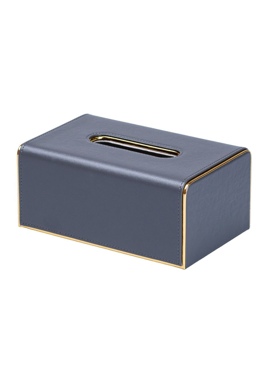 Серветка на стіл з еко-шкіри 21 х 13.5 х 9.5 см Сірий TS Kitchen (315636382)