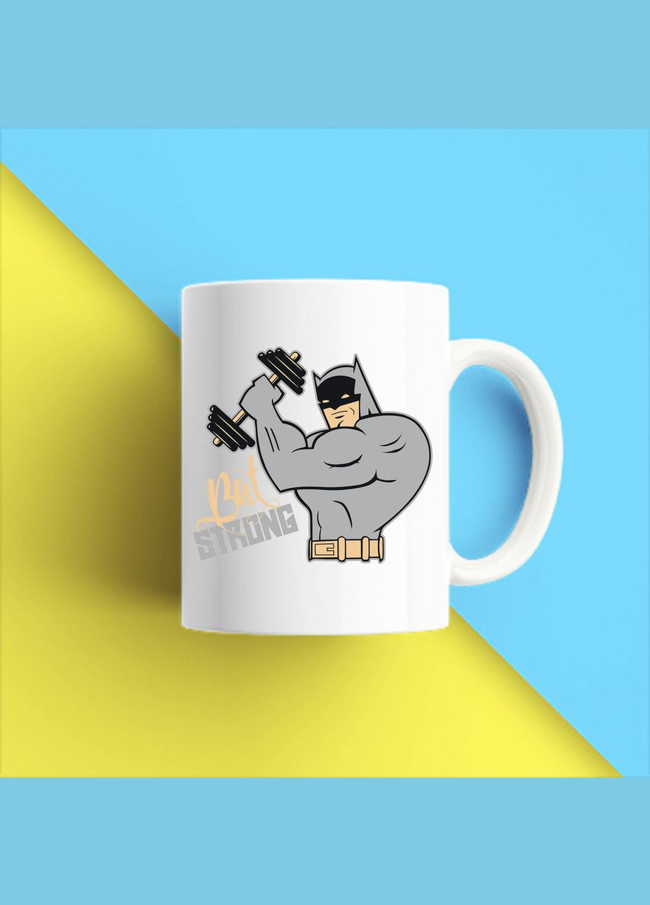 Белая кружка (чашка) с принтом "Bat Strong" Push IT Кавун Чашка (316112513)