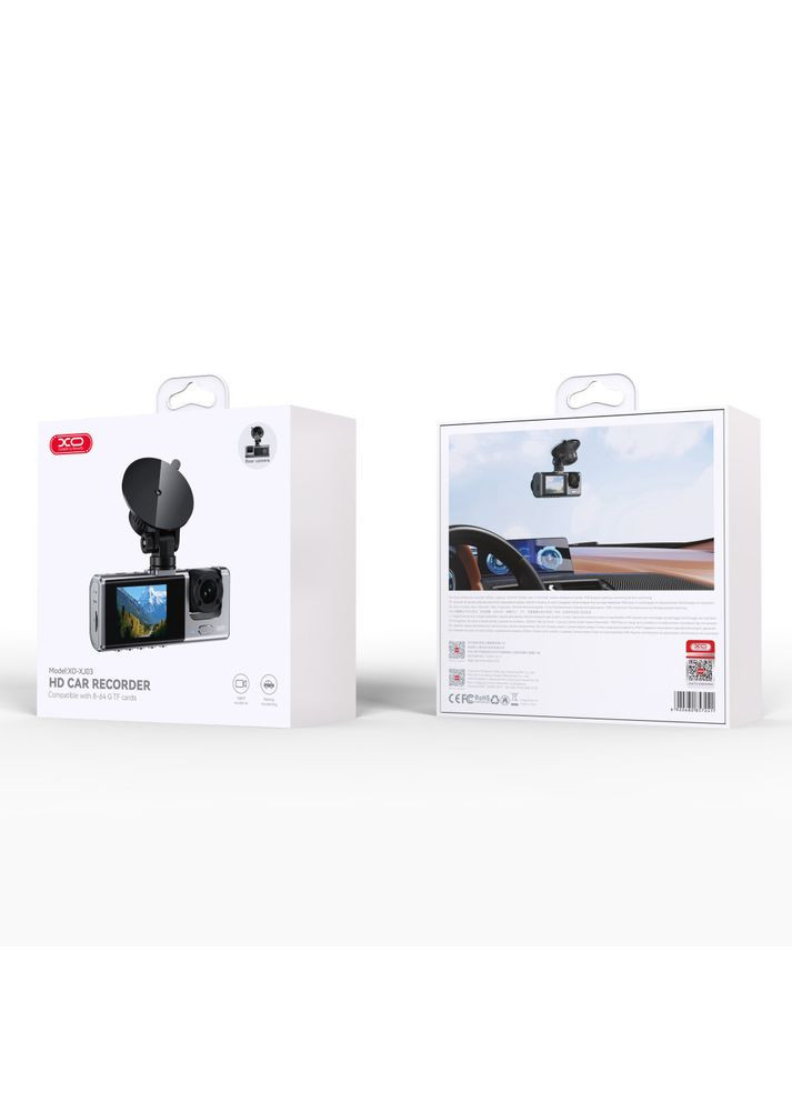Автомобільний відеореєстратор XJ03 HD (1920x1080 пікселів) з камерою заднього огляду на присоску XO (355412613)