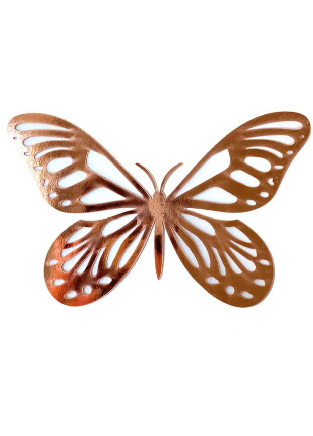 3D дзеркальні наклейки метелики 12 шт Бронзові F Rose No Brand (324271525)