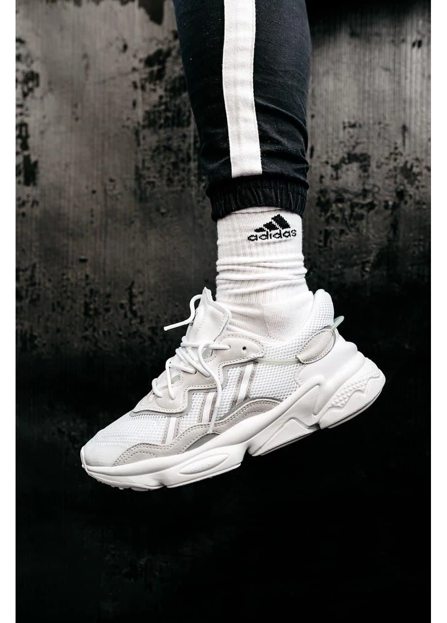 Белые демисезонные кроссовки мужские adidas ozweego adiprene pride beige white 2 адидас озвиго белые No Brand