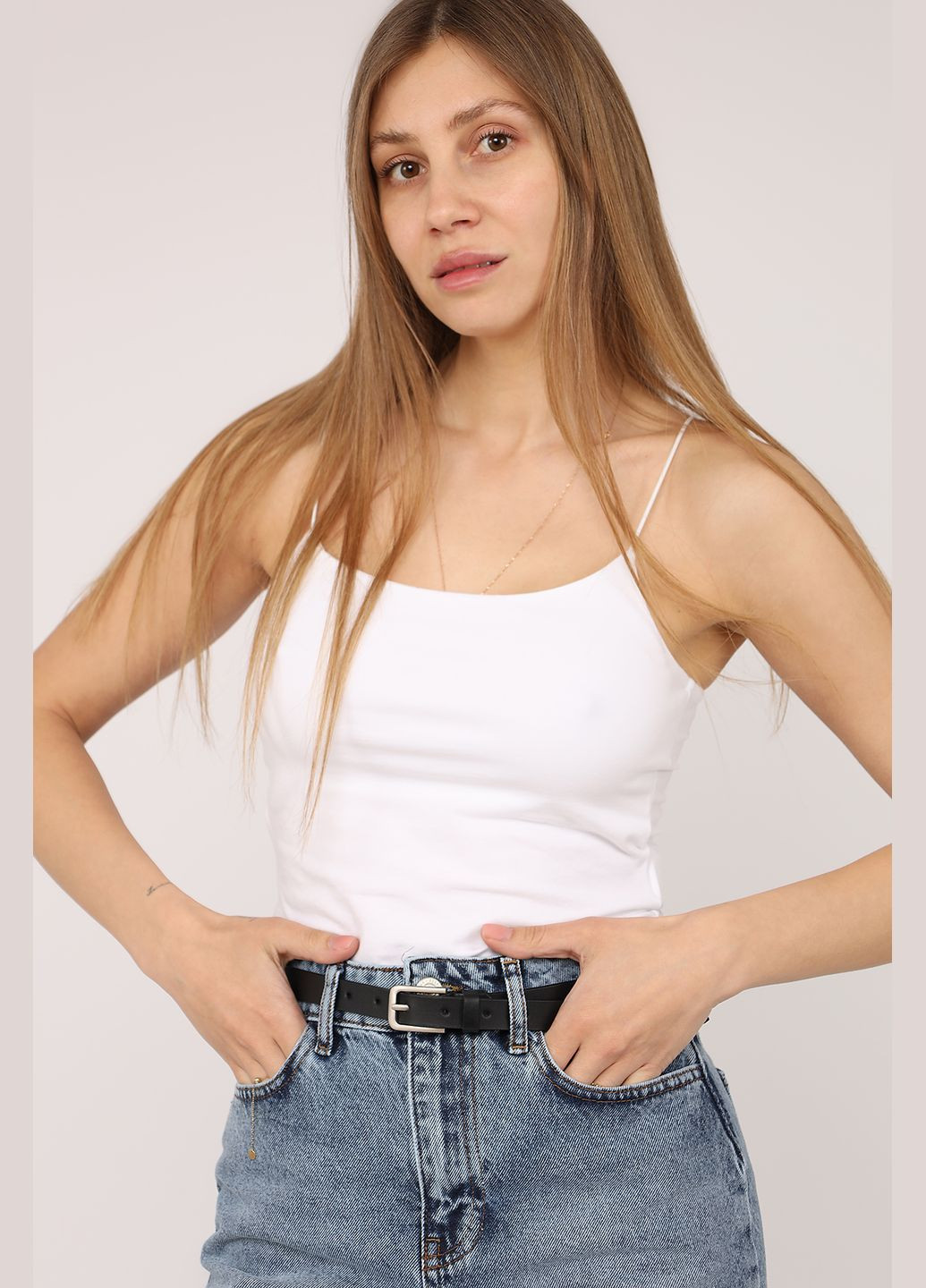 Майка с тонкими бретелями женская цвет белый CB-00275874 Busem — 330223257