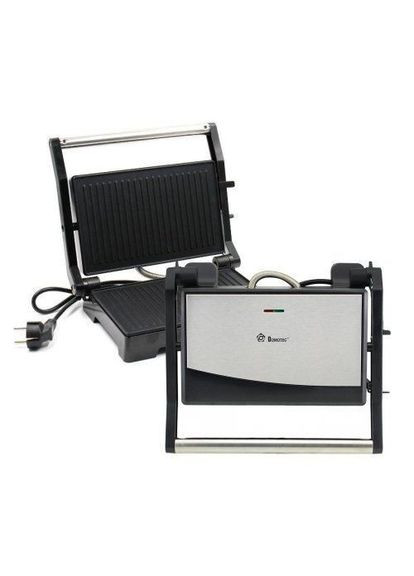 Гриль электрический прижимной с антипригарным покрытием контактный электрогриль MS7708 Черный Domotec (306716788)