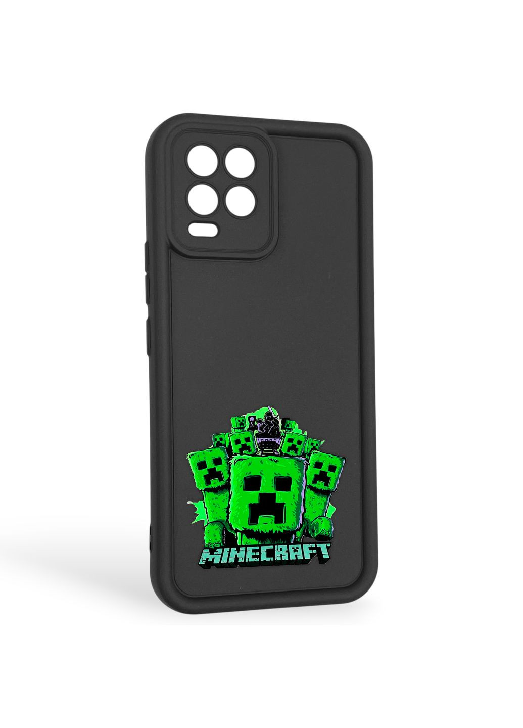 Чохол силіконовий Soft Touch з 3D принтом Майнкрафт для 8 Pro чорний (Повний захист камери) Realme (373424531)