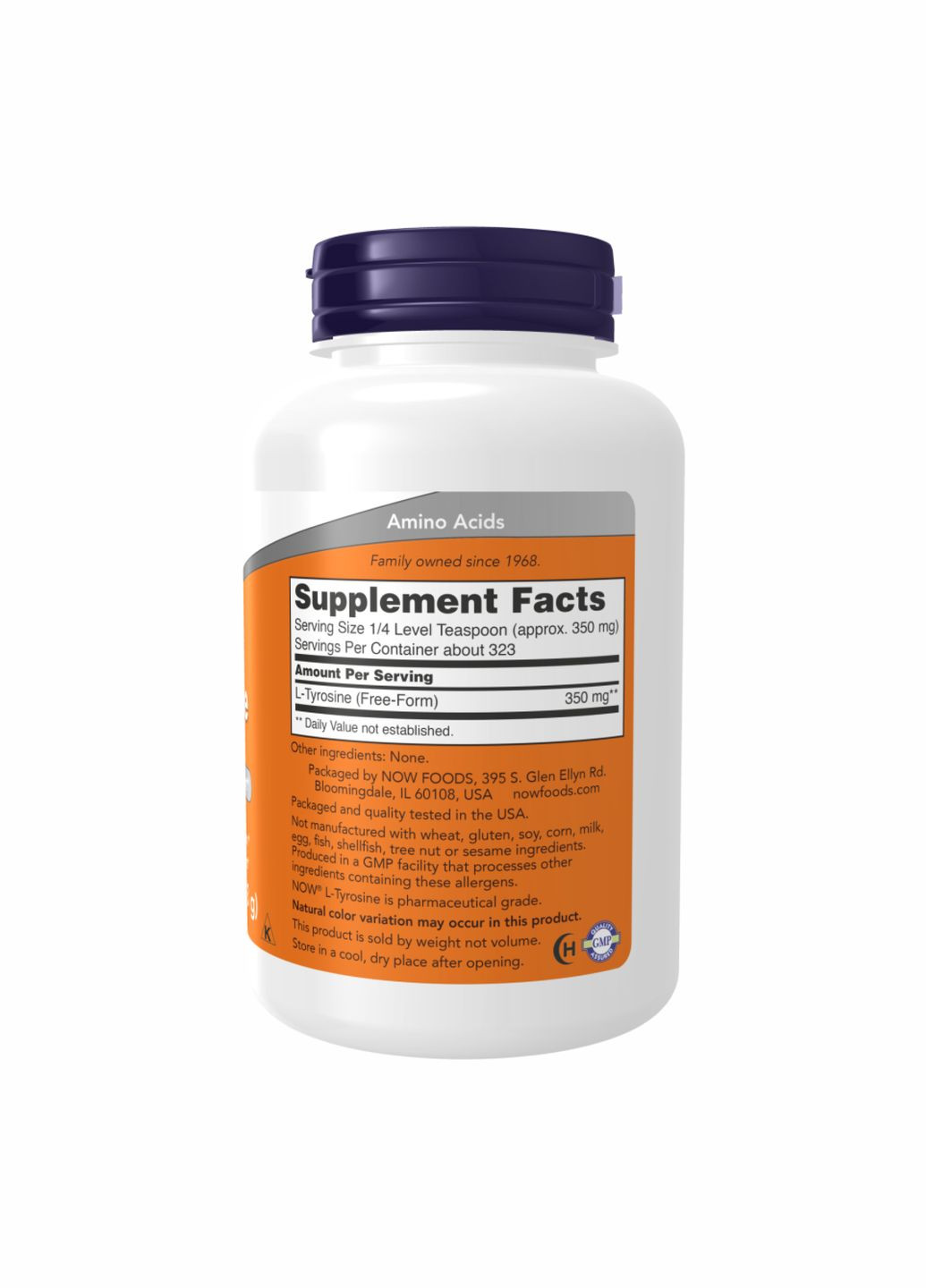 L-Тирозин порошок для нервной системы 113г фармацевтическое качество Now Foods (369668834)