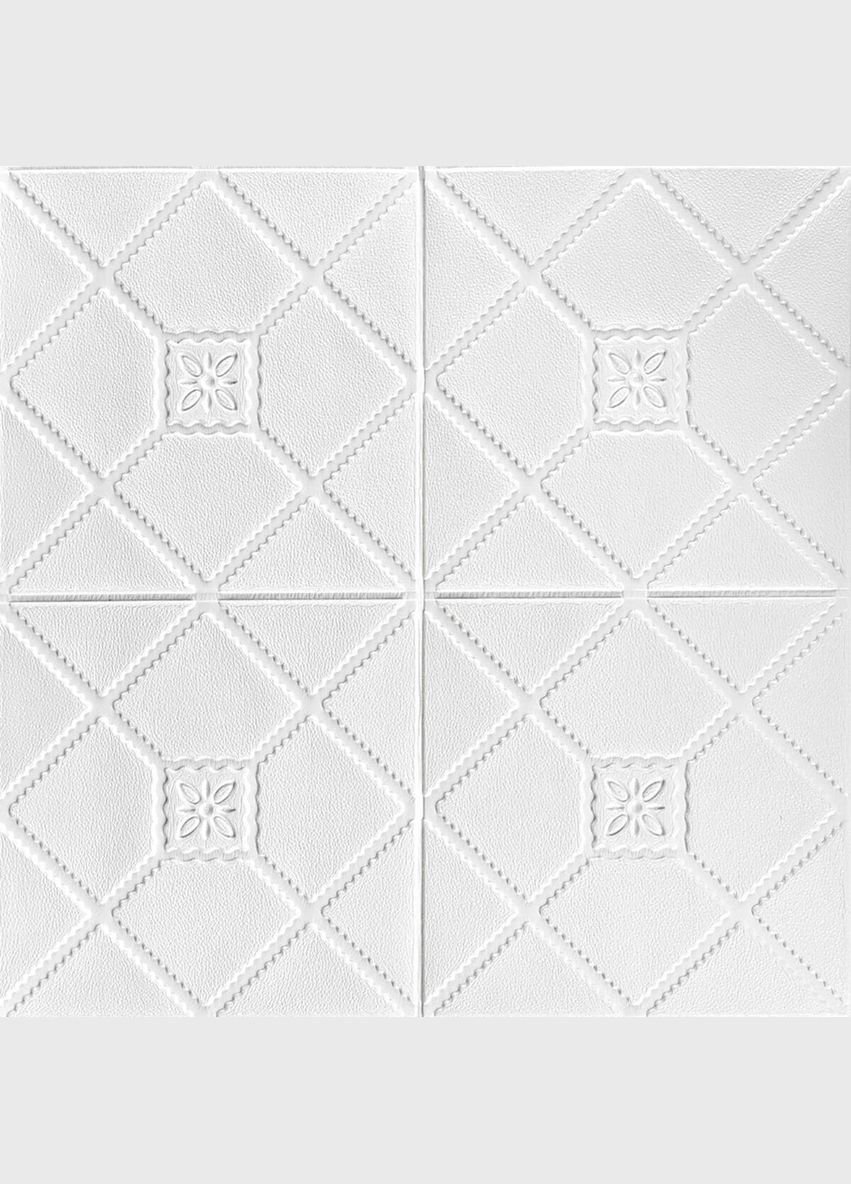 Самоклеюча 3D панель білий декор 700x700x4мм SW-00001351 No Brand (328578162)