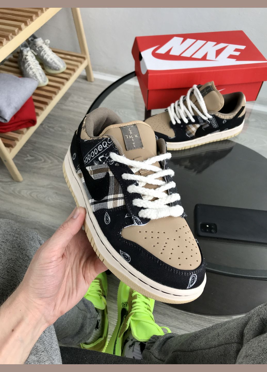 Кроссовки женские и мужские Nike SB Dunk Low x Travis Scott Cactus Jack | Найк сб Данк низкие черные No Brand чёрные демисезоны (307397766)