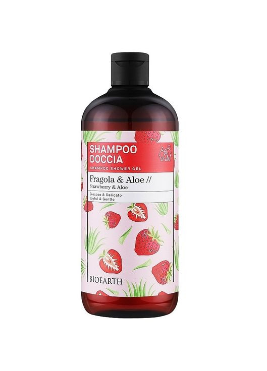 Шампунь-гель для душа Family Strawberry & Aloe Shampoo Shower Gel 500 мл Bioearth (352691063)