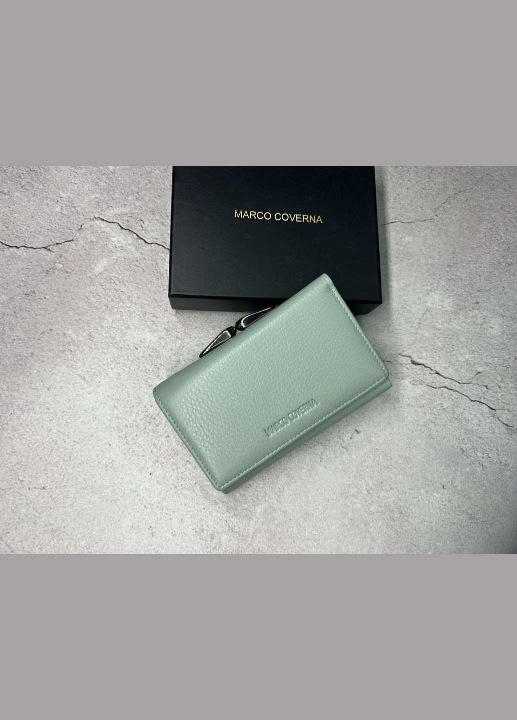 Стильный женский кошелёк из натуральной кожи W003 Light Green Marco Coverna (303832019)