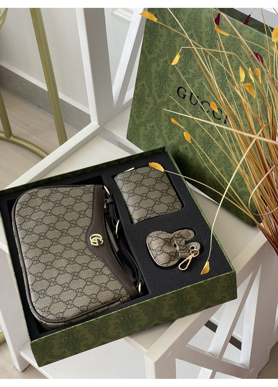 Подарунковий набір Gucci Ophidia - 3 предмети коричневий No Brand (367829064)