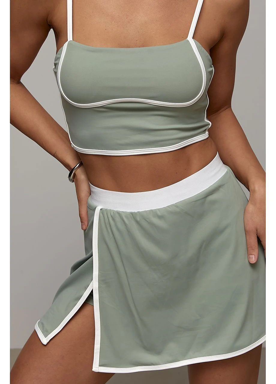 Спортивный костюм с топом и юбкой-шортами Lurex (394719092)