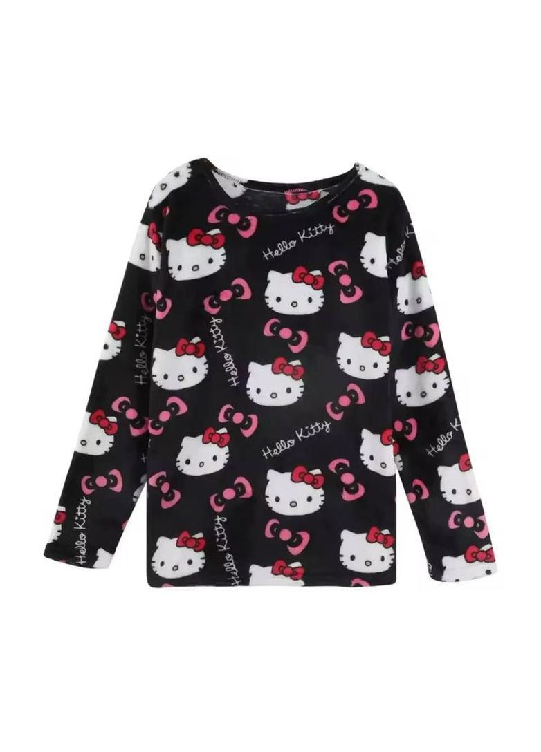 Чорна зимня піжамна кофта, чорна, розмір m (10341) Hello Kitty