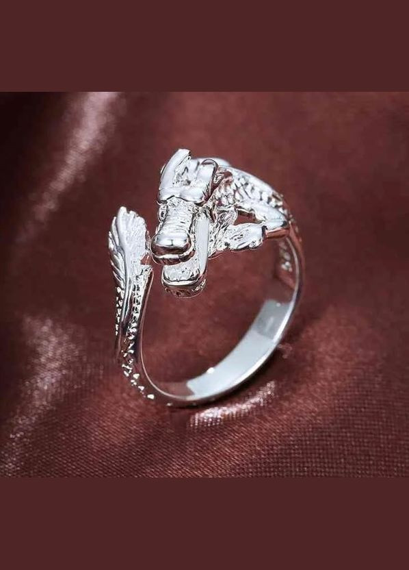 Кольцо дракон перстень в виде серебристого дракона размер регулируемый Fashion Jewelry (285110777)
