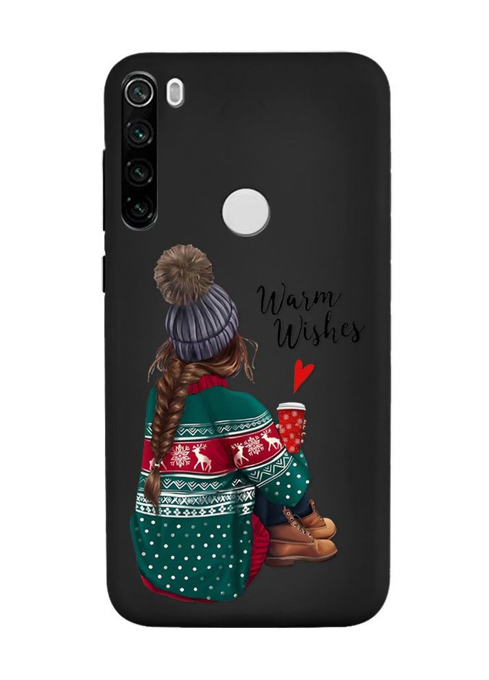 Матовий чорний чохол на Xiaomi Redmi Note 8T:: Дівчина з кавою (принт 136) Creative (362967847)