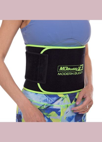 Пояс для похудения Sweaty Belt FI-2636 Черно-салатовый, (34363025) Zelart (322733991)